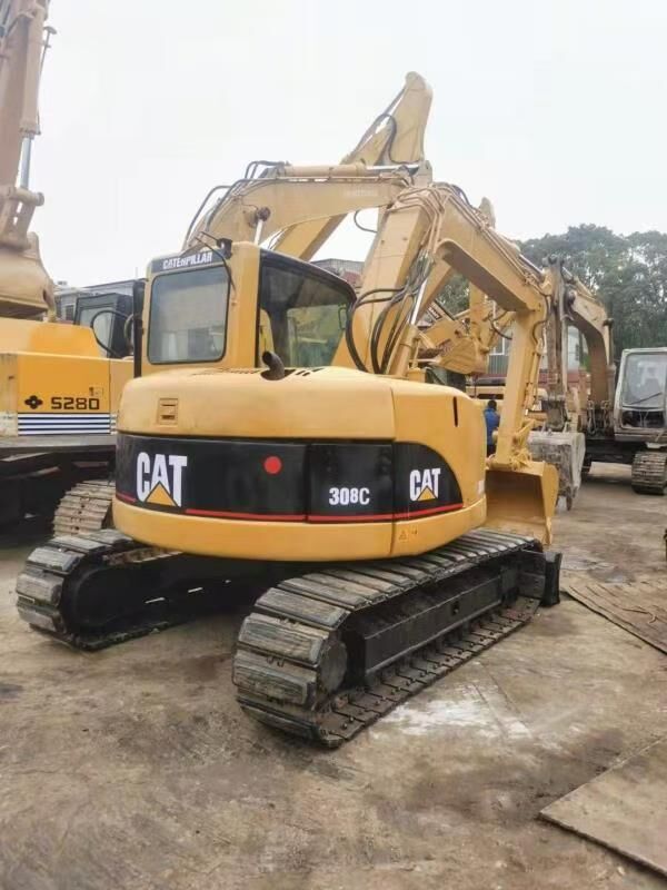 2010 Caterpillar 308C mini excavator, rear three-quarter view