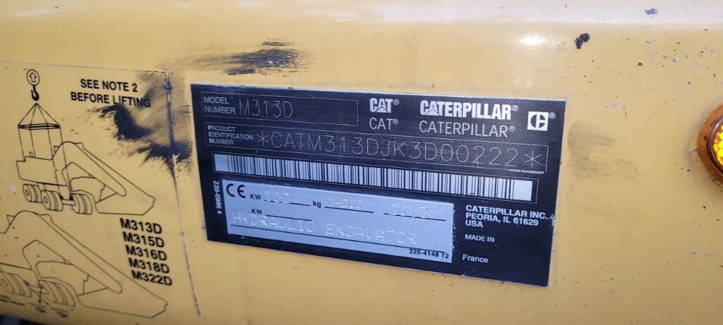 2013 Caterpillar M313D Wheel Excavator