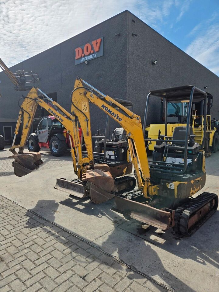2016 Komatsu PC16R mini excavator, front three-quarter view