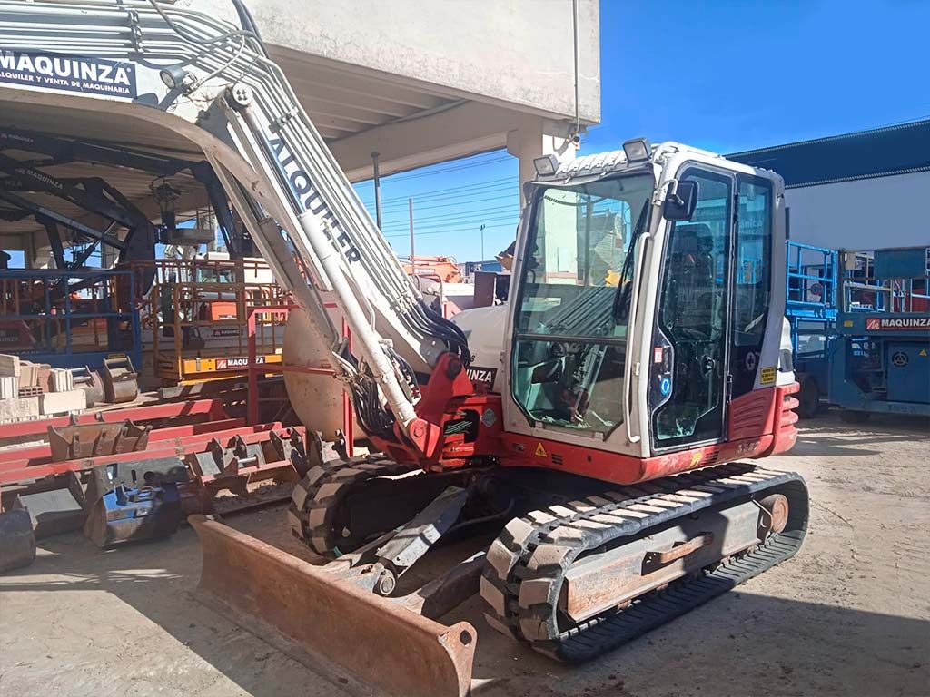 2017 Takeuchi TB290 mini excavator, front three-quarter view