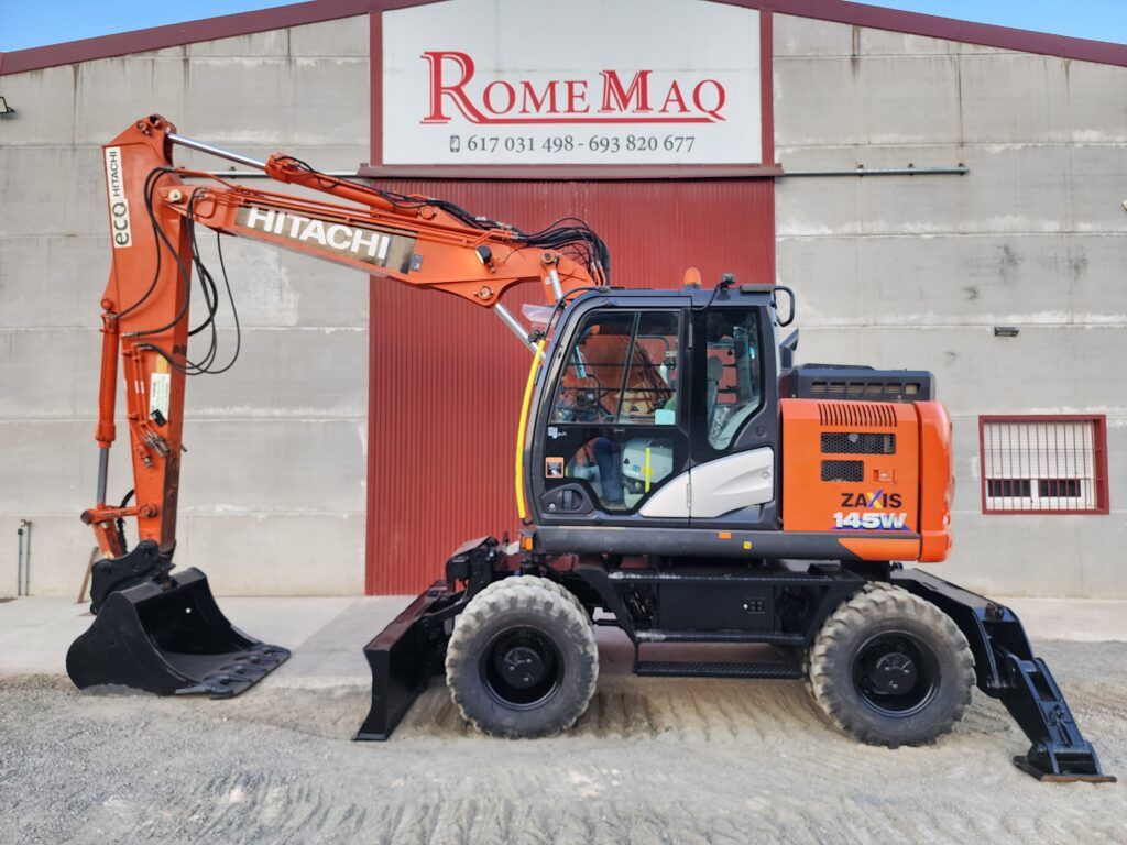 2018 Hitachi Zaxis 145W wheel excavator side view 2018 Hitachi Zaxis 145W wheel excavator side view