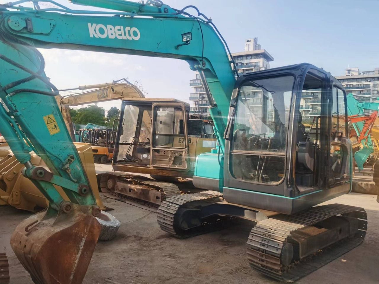 2018 Kobelco SK75 mini excavator, side view