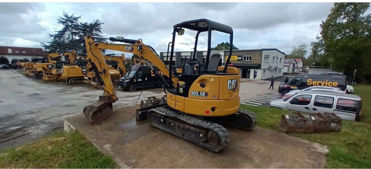2020 Caterpillar 303.5E CR crawler excavator, rear three-quarter view 2020 Caterpillar 303.5E CR crawler excavator, rear three-quarter view