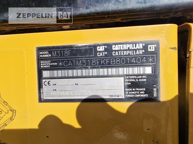 2020 Caterpillar M318F Wheel Excavator