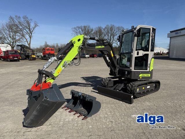 2025 Zoomlion ZE27GU Mini Excavator with two buckets on the ground, one with teeth and one smooth 2025 Zoomlion ZE27GU Mini Excavator with two buckets on the ground, one with teeth and one smooth
