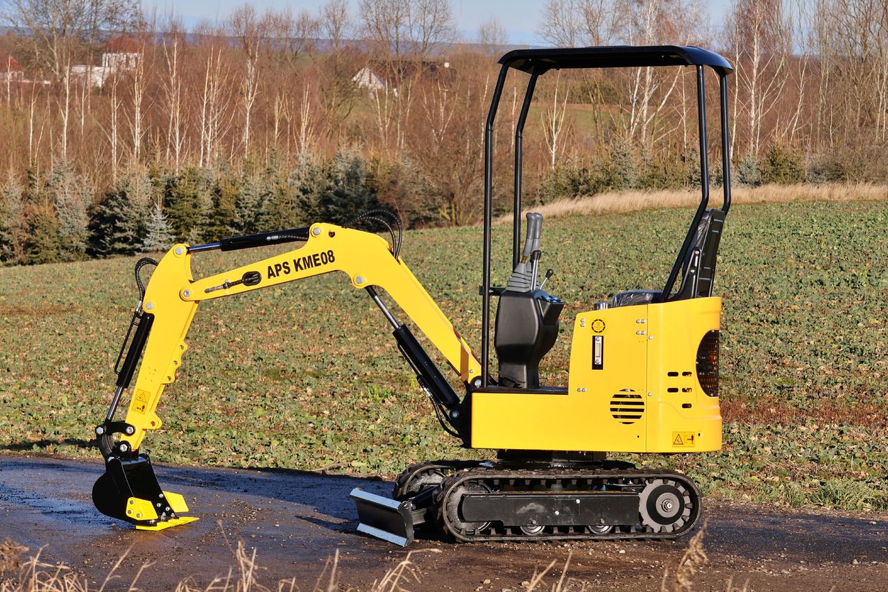 2025 APS KME08 mini excavator, side profile view