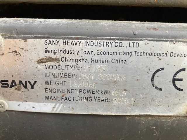 2008 Sany 135C Koparka gąsienicowa