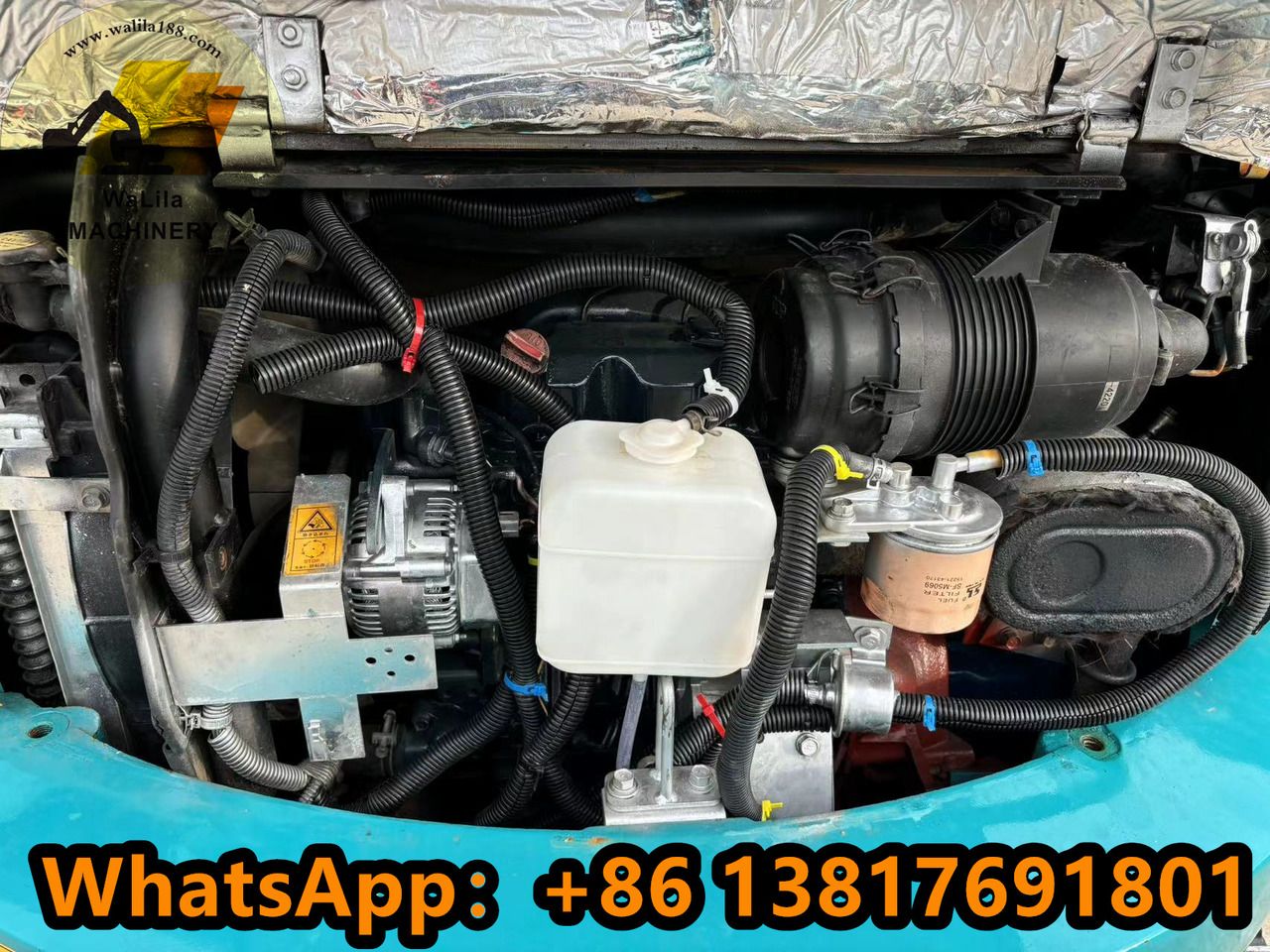 2022 Kubota U35 mini excavator engine compartment view