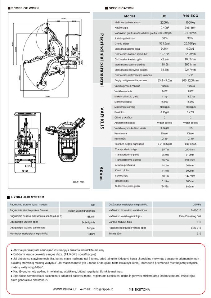 2026 Kubota R10-6 ECO Mini Excavator