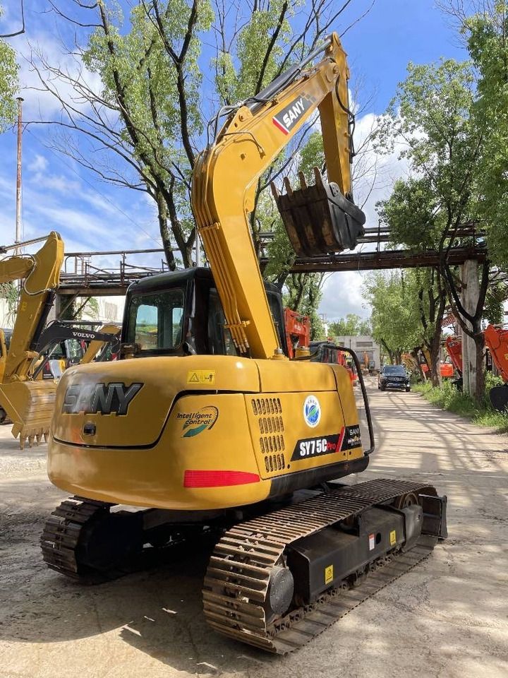 2022 Sany SY75C Pro mini excavator, rear three-quarter view