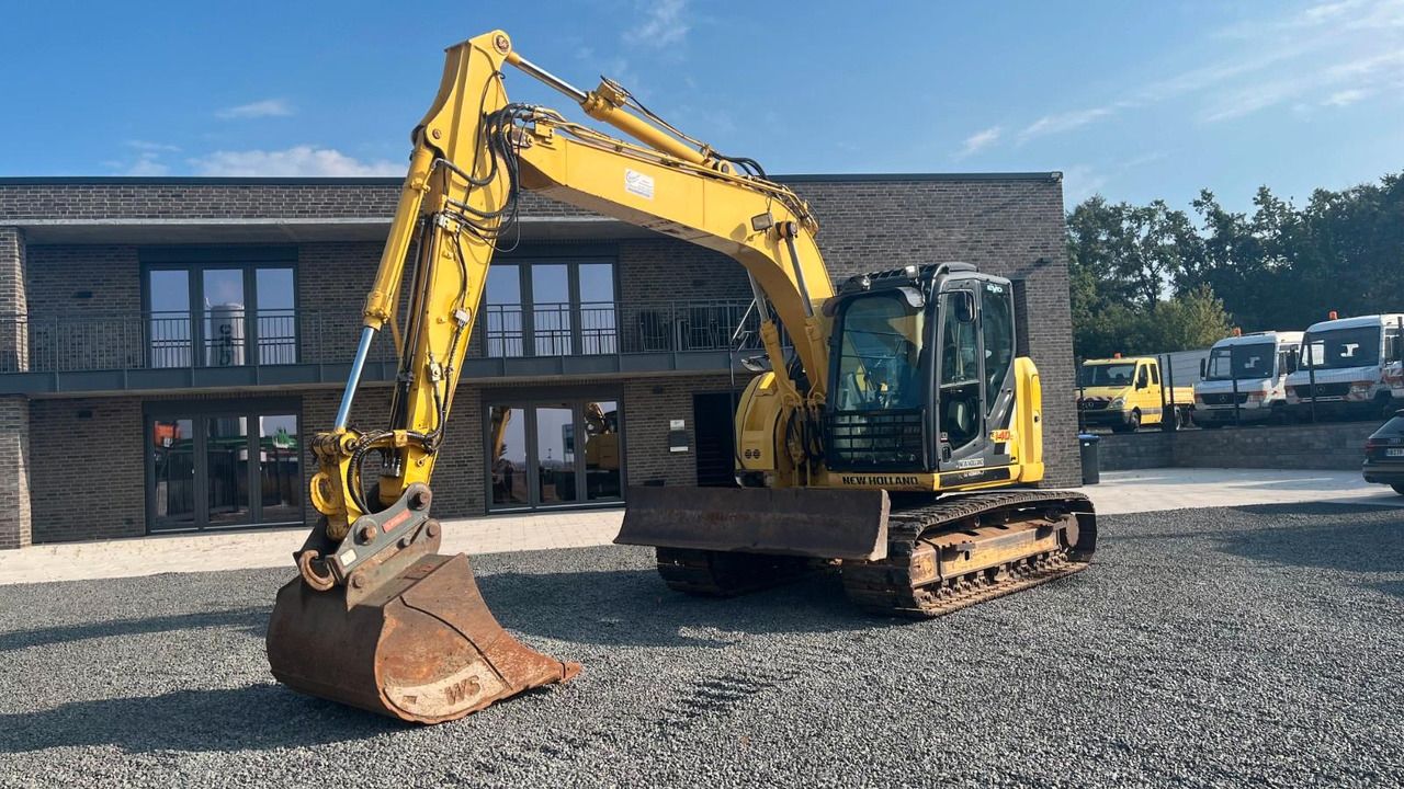 2016 New Holland E140CSR crawler excavator, front three-quarter view