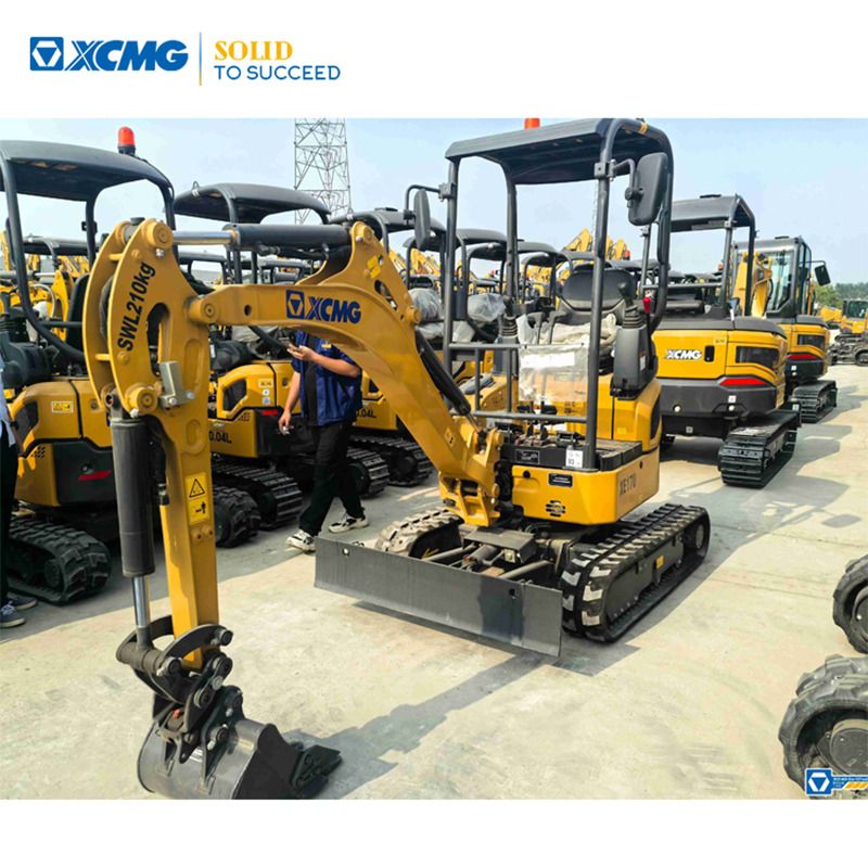 2022 XCMG XE17U Crawler Excavator with its yellow boom and arm extended forward, showing the bucket attachment 2022 XCMG XE17U Crawler Excavator with its yellow boom and arm extended forward, showing the bucket attachment