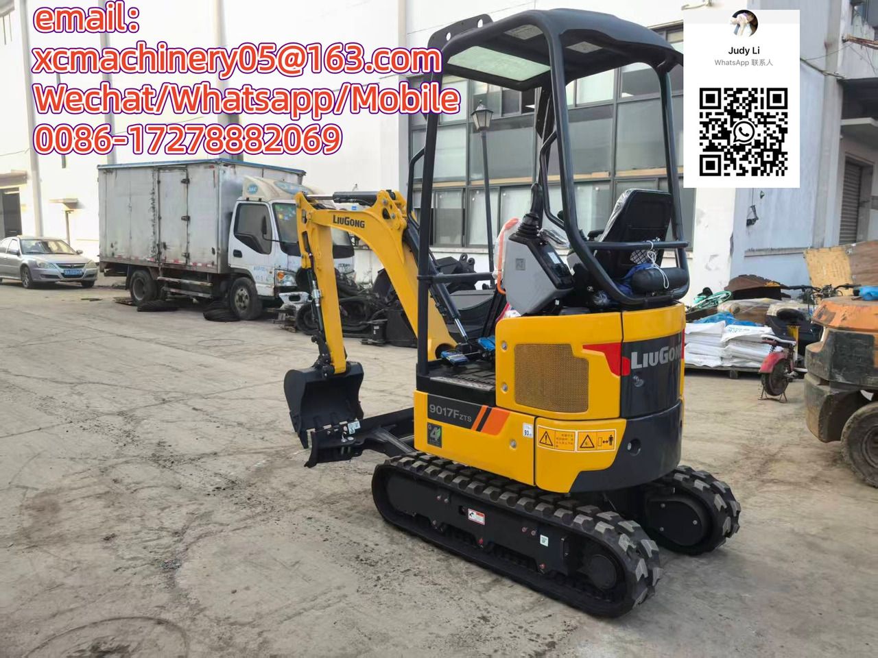 2026 LiuGong 9017F Mini Excavator with its yellow body and black tracks, featuring a standard digging bucket. 2026 LiuGong 9017F Mini Excavator with its yellow body and black tracks, featuring a standard digging bucket.